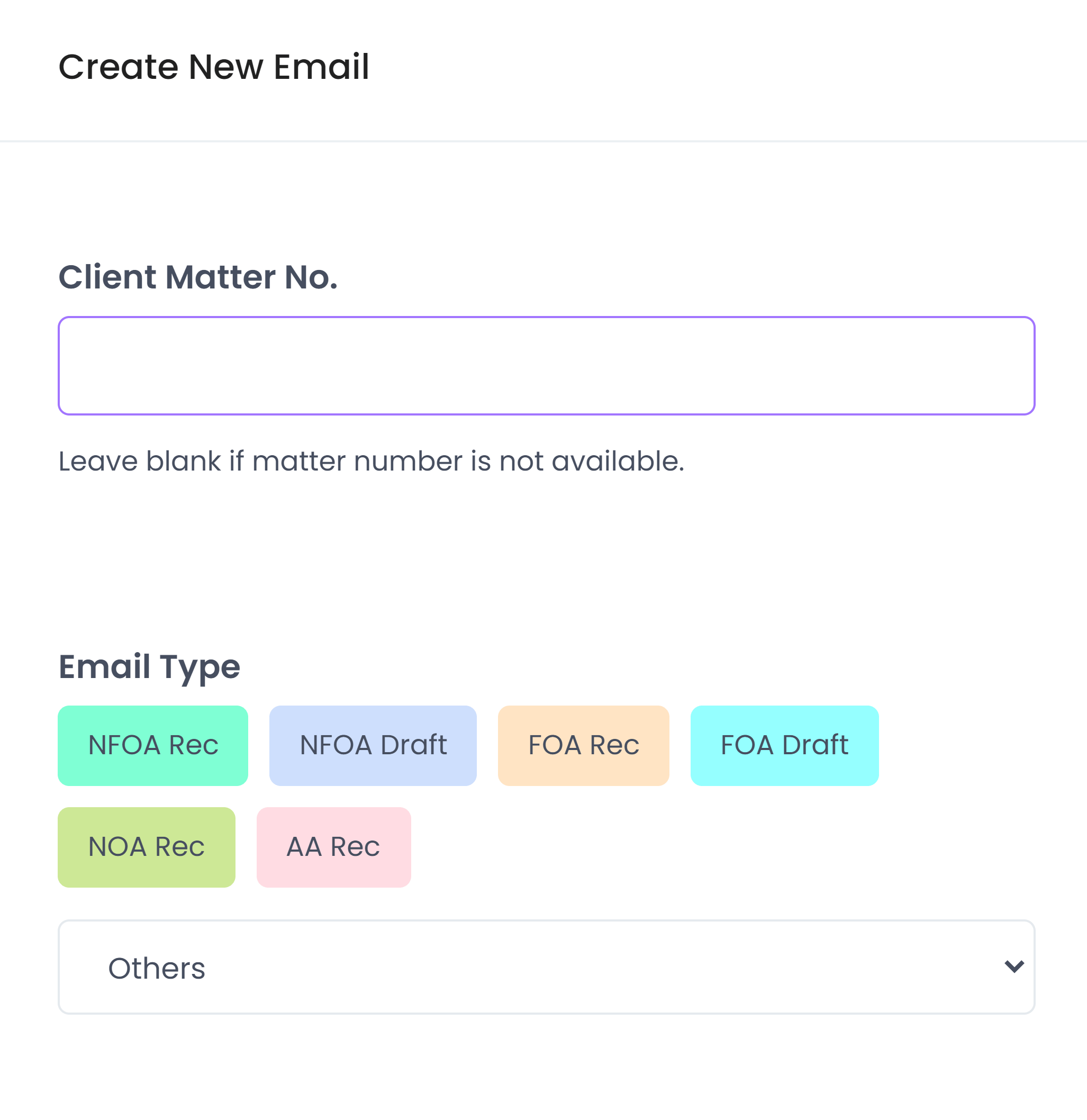 Email automation case selection